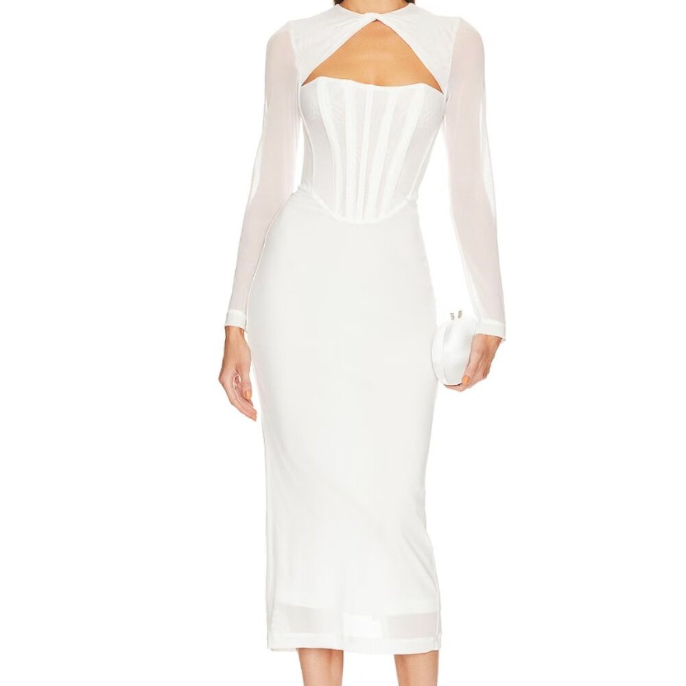 NWT Bardot Romana Mesh Corset Dress